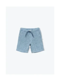 Arsene et les pipelettes Bermuda Lin Chiné BLEU4 Fashion