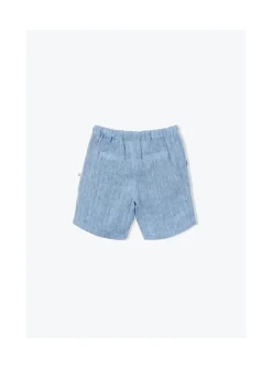 Arsene et les pipelettes Bermuda Lin Chiné BLEU4 Fashion
