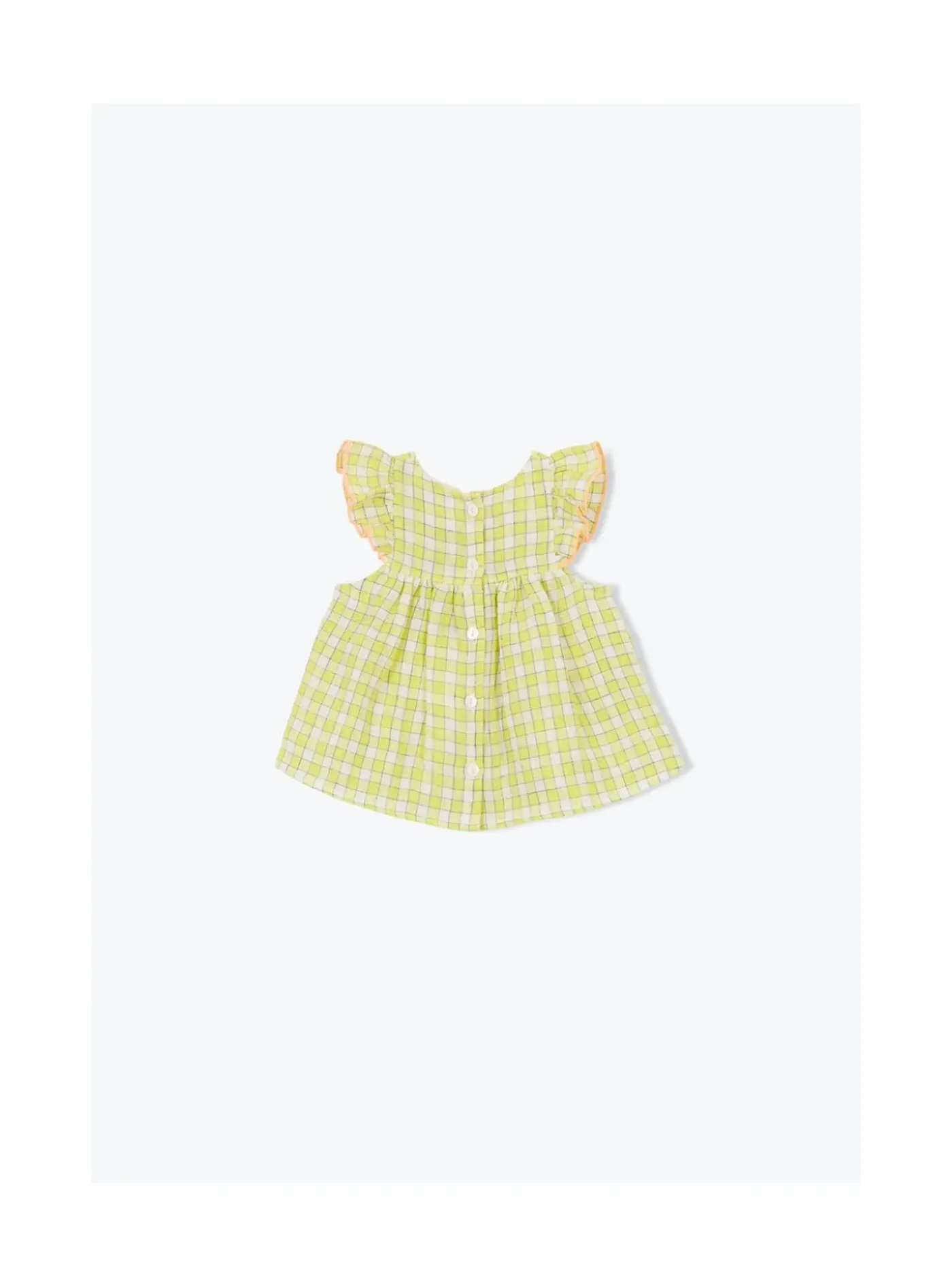 Arsene et les pipelettes Blouse Bébé Petits Carreaux JAUNE52 Discount