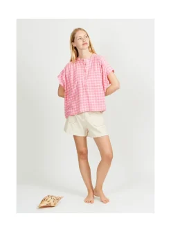 Arsene et les pipelettes Blouse Femme Carreaux ROSE13 Hot
