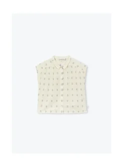 Arsene et les pipelettes Blouse Plumetis BLEU4 Clearance
