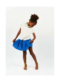 Arsene et les pipelettes Blouse Plumetis BLEU4 Clearance