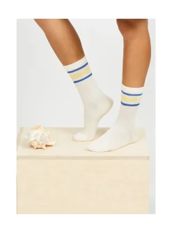 Arsene et les pipelettes Chaussettes Femme Ap Rayures BLEU4 Clearance