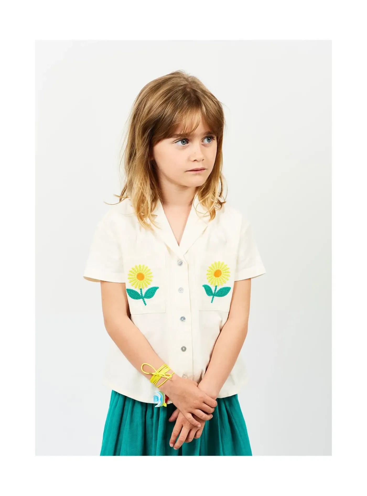 Arsene et les pipelettes Chemise Broderie Tournesol ECRU12 Best