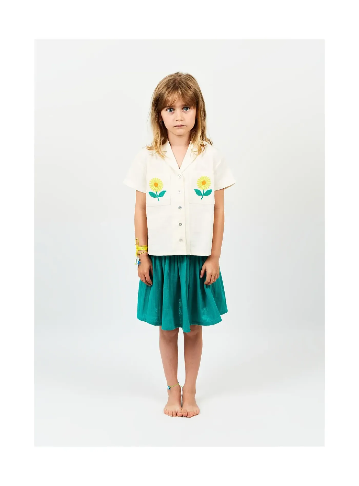 Arsene et les pipelettes Chemise Broderie Tournesol ECRU12 Best