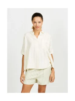 Arsene et les pipelettes Chemise Femme Carreaux Relief ECRU12 Hot