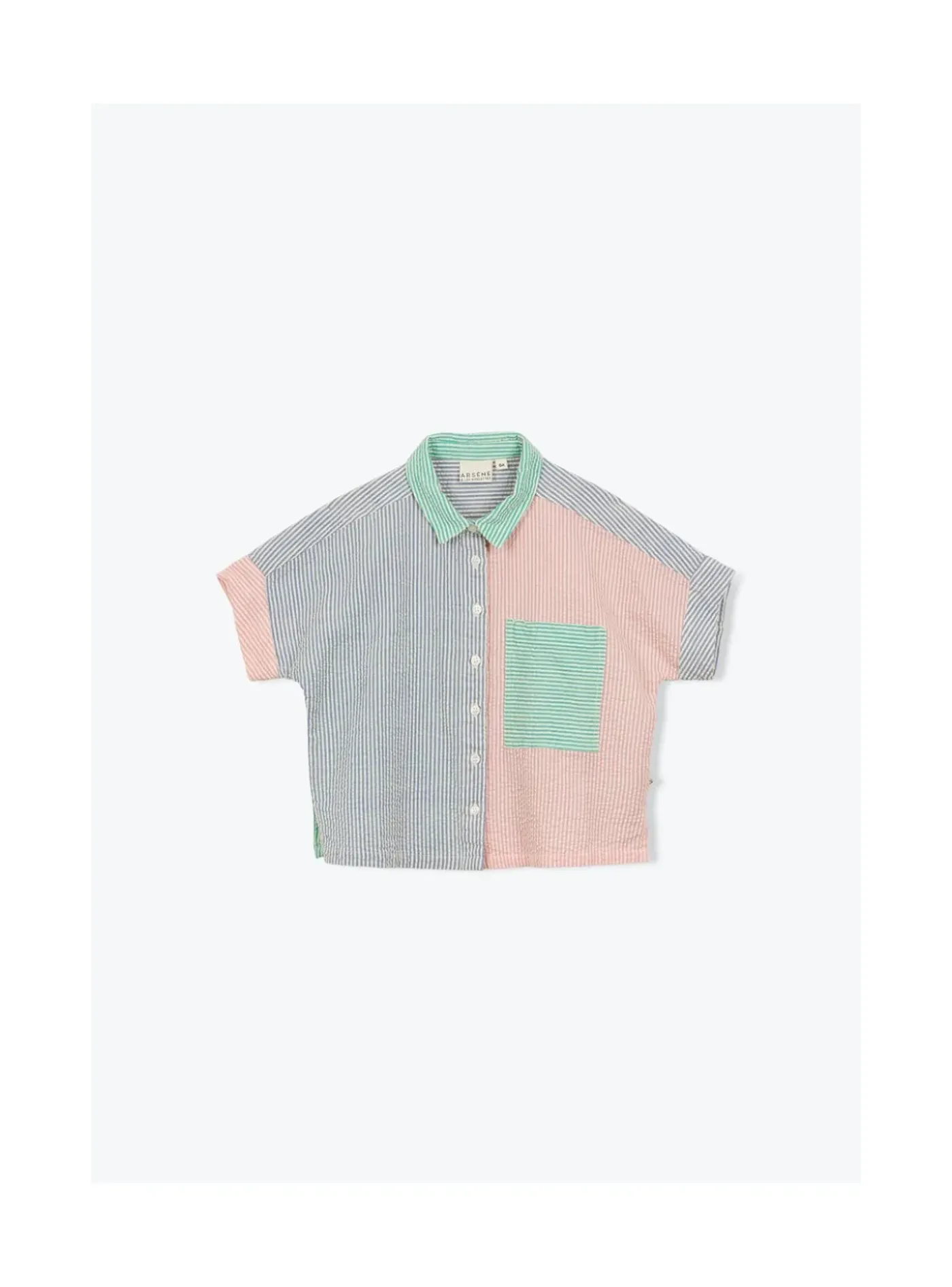 Arsene et les pipelettes Chemise Mini Rayures Tricolore BLEUROSEVERT403 Sale