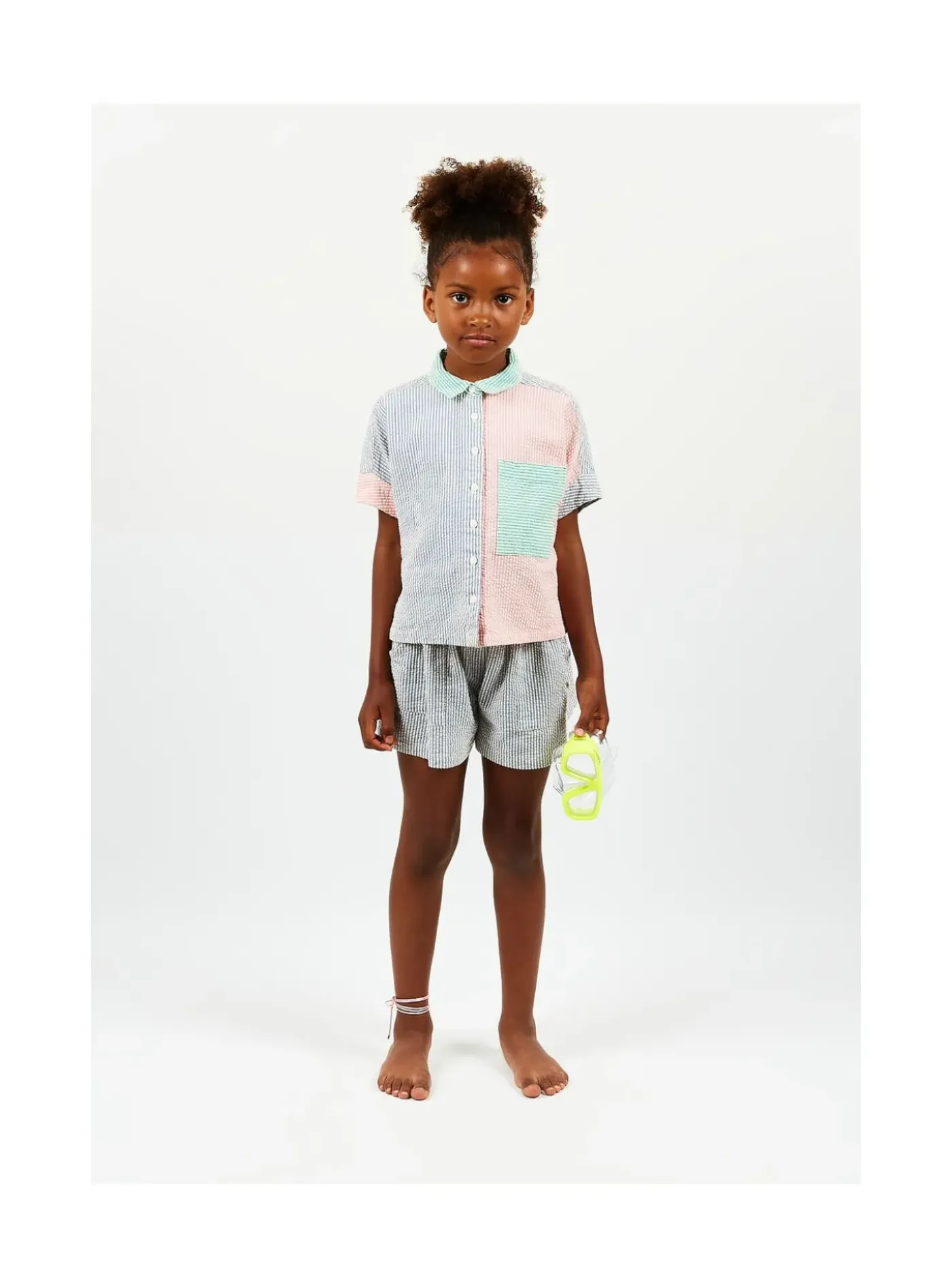 Arsene et les pipelettes Chemise Mini Rayures Tricolore BLEUROSEVERT403 Sale