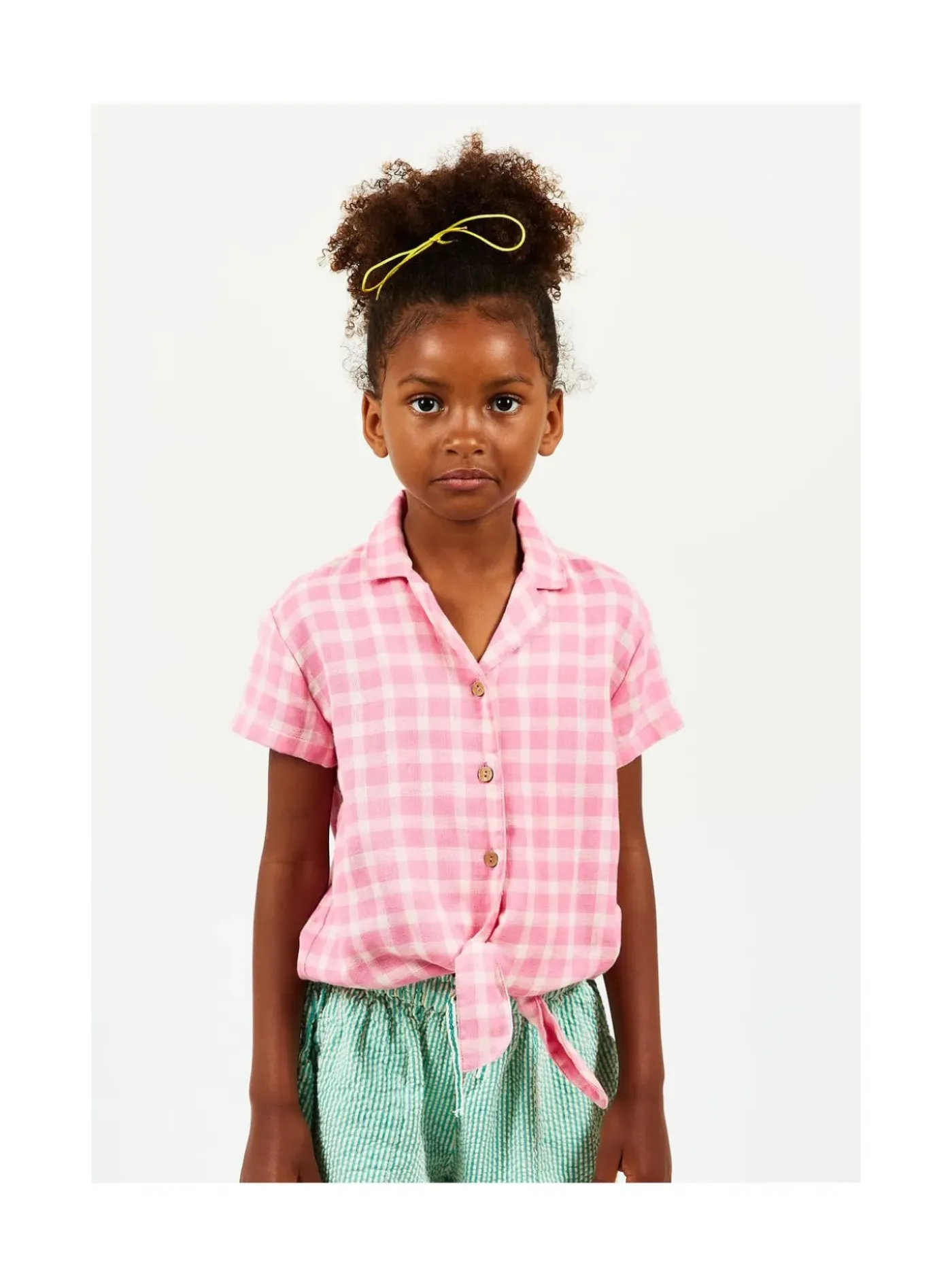 Arsene et les pipelettes Chemise Noeud Carreaux Double Gots ROSE13 Outlet