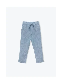 Arsene et les pipelettes Pantalon Lin Chine BLEU4 New