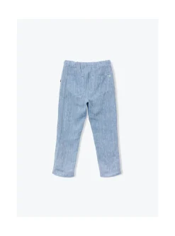 Arsene et les pipelettes Pantalon Lin Chine BLEU4 New