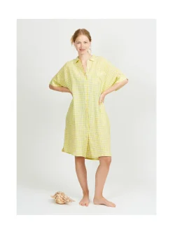 Arsene et les pipelettes Robe Chemise Femme Carreaux JAUNE52 Fashion