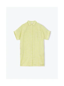 Arsene et les pipelettes Robe Chemise Femme Carreaux JAUNE52 Fashion