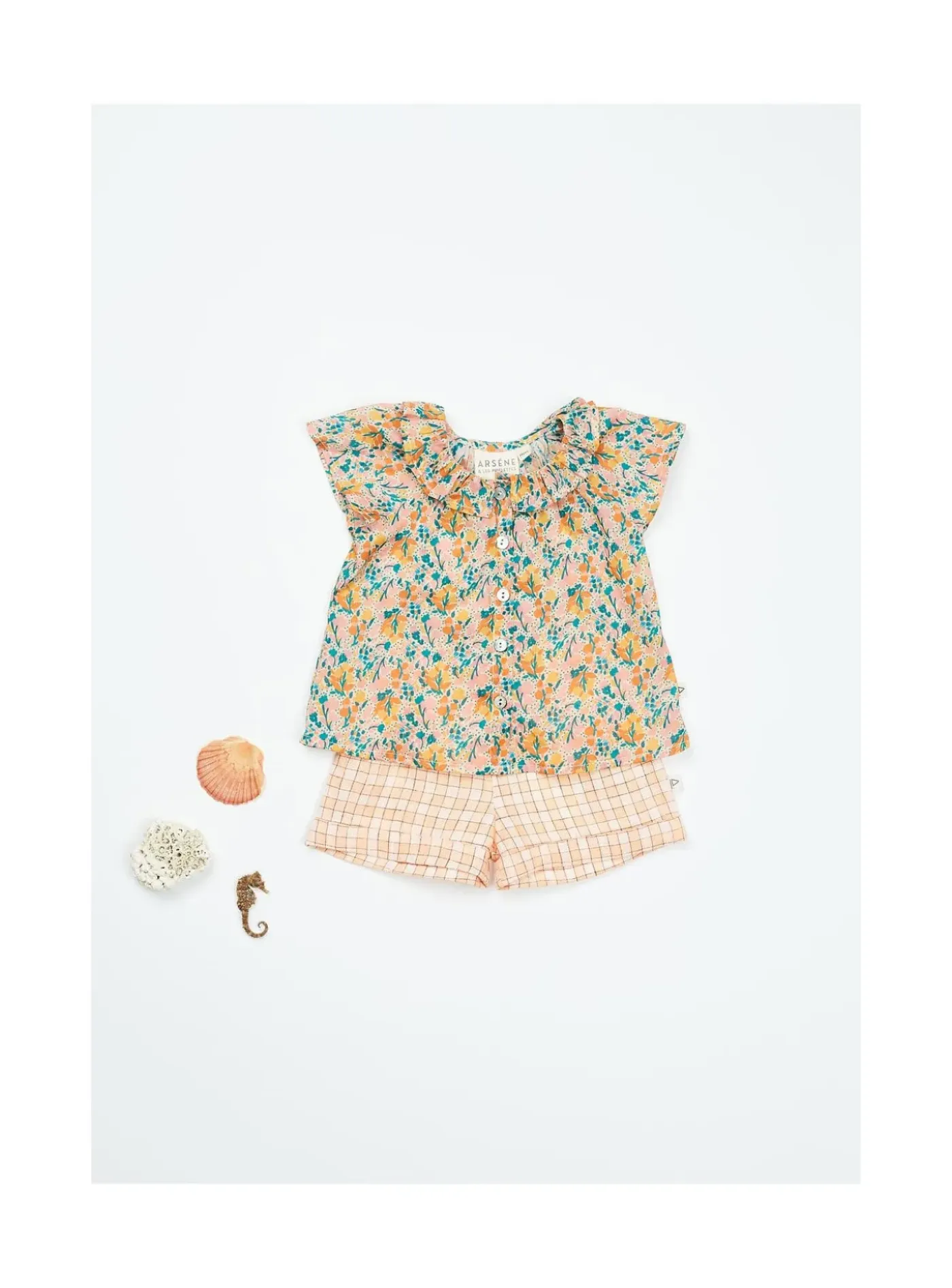 Arsene et les pipelettes Short Bébé Petits Carreaux PECHE263 Clearance