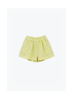 Arsene et les pipelettes Short Fluide Petits Carreaux JAUNE52 Discount