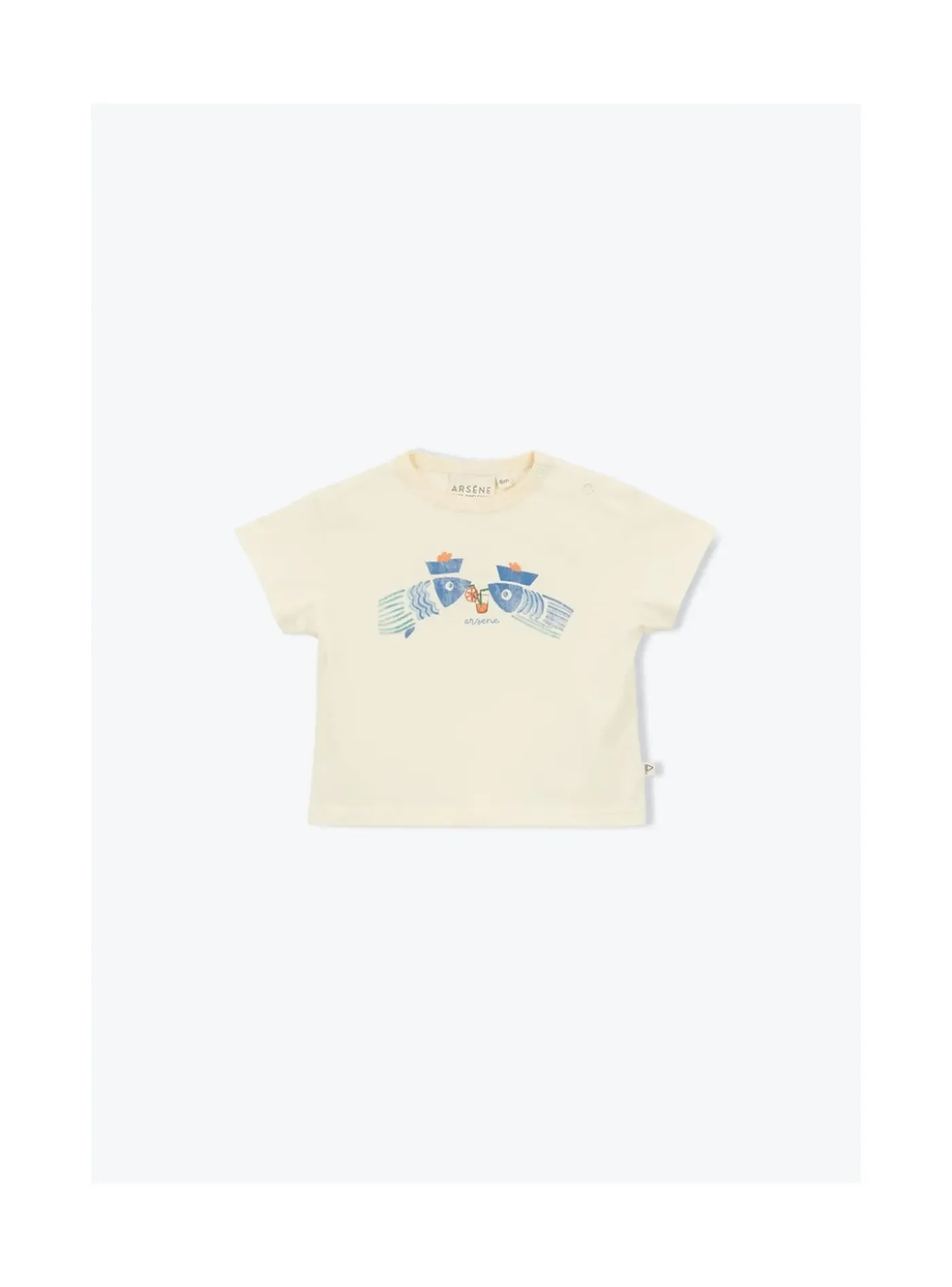Arsene et les pipelettes T-shirt Bébé Poisson ECRU12 Clearance