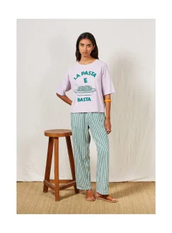 Arsene et les pipelettes T-shirt Femme Pasta E Basta LAVANDE217 New