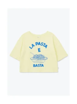 Arsene et les pipelettes T-shirt Femme Pasta E Basta JAUNE52 New