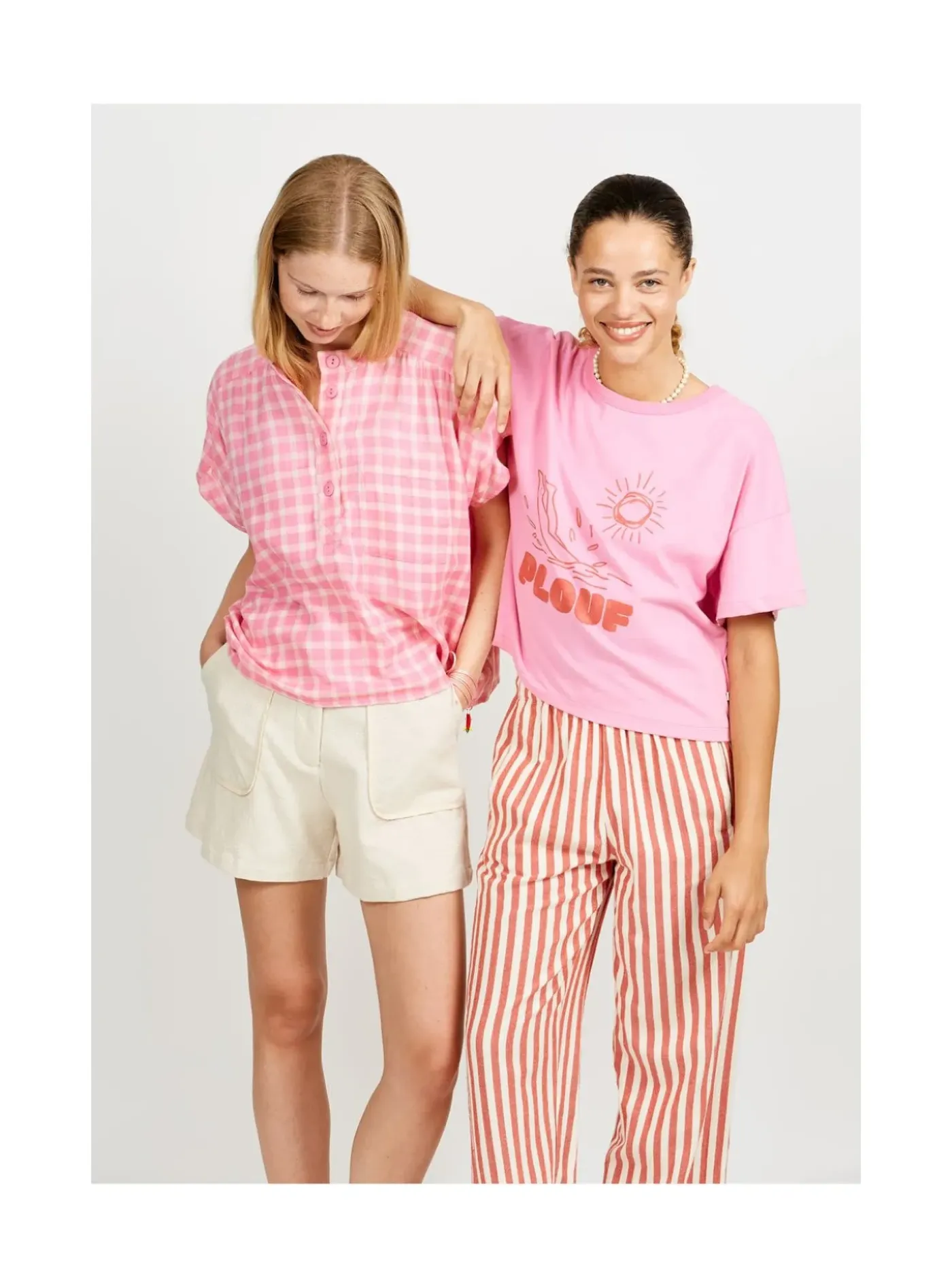 Arsene et les pipelettes T-shirt Femme Plouf ROSE13 Discount