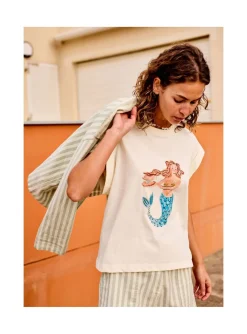 Arsene et les pipelettes T-shirt Femme Sirène ECRU12 Clearance