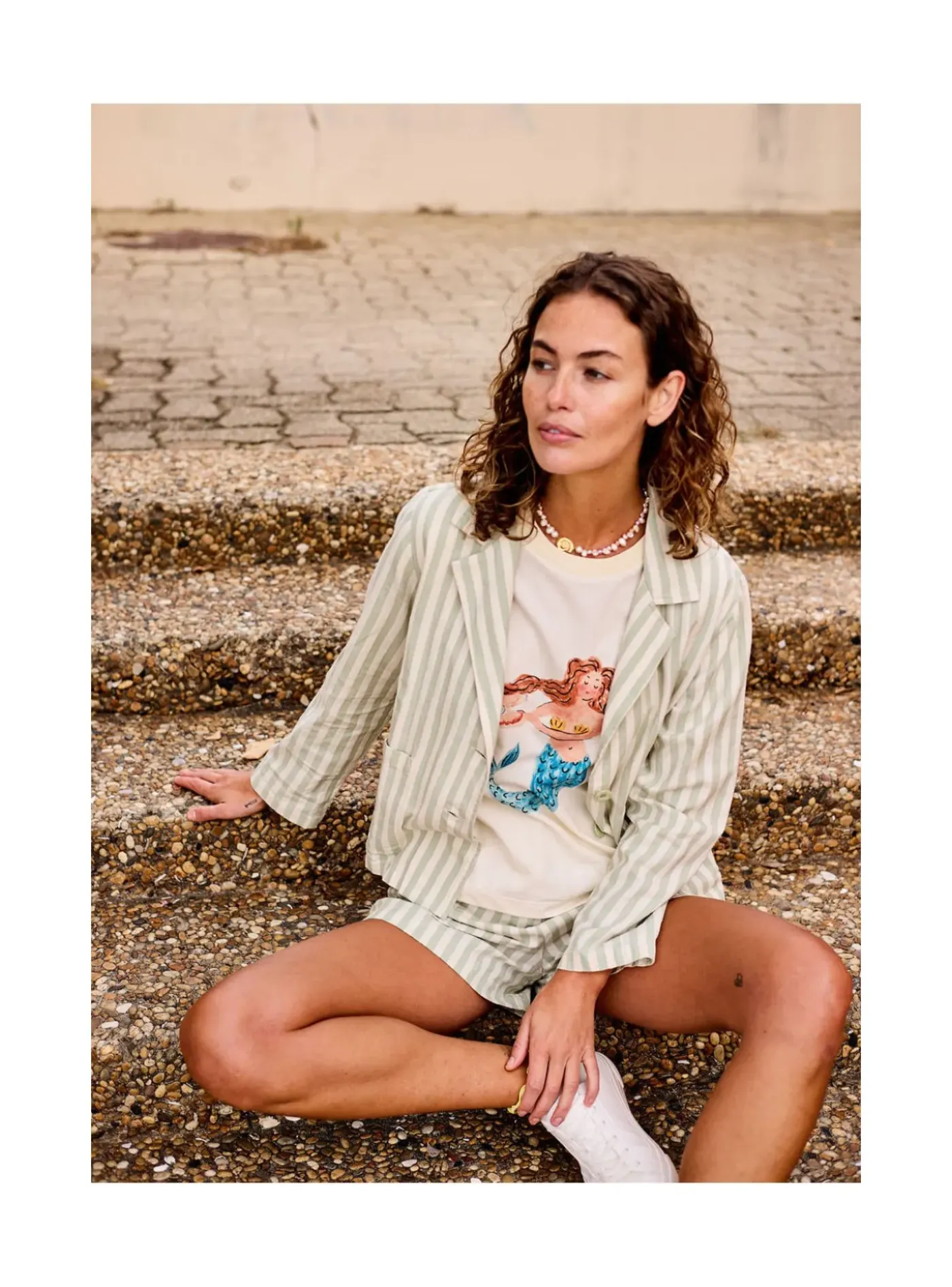 Arsene et les pipelettes T-shirt Femme Sirène ECRU12 Clearance