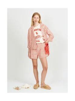 Arsene et les pipelettes Veste Femme Rayures Transat ROUGE30 Best
